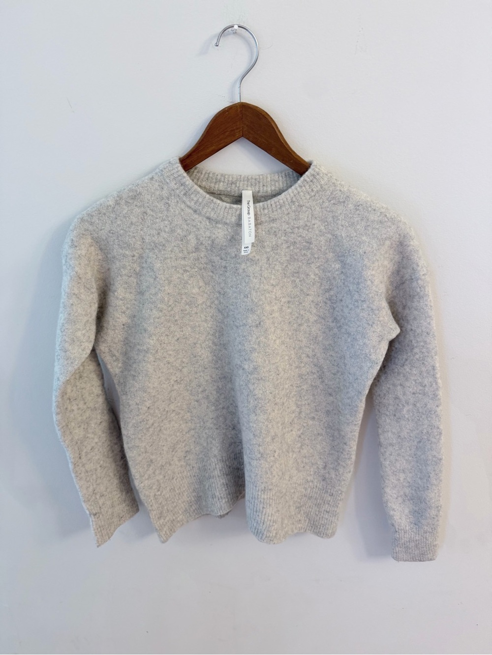 Babaton Soft Heather merino wool Crewneck Sweater — Light Gray